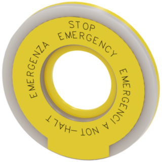 Backing plate round for emergency stop mushroom pushbutton, yellow, illuminated