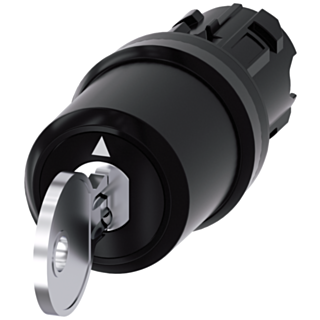Key-operated switch Siemens, with monitoring, 22 mm, round, plastic, removal O