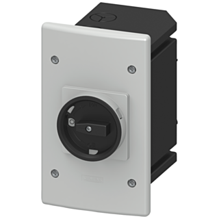 Molded-plastic flush-mounting encl. with rotary operating mechanism, lockable