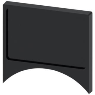 Label holder, flat, rounded, black, for label 17.5x27 mm, for gluing