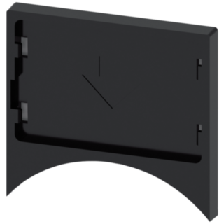 Label holder, flat, rounded, black, for label 17.5x27 mm, for snapping on