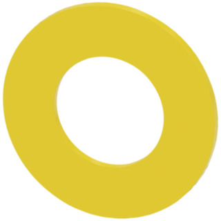 Backing plate for EMERGENCY STOP, yellow, outer diameter 45 mm, inner diameter 22.5 mm, Polish