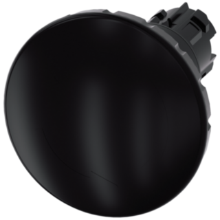 Mushroom pushbutton, 22 mm, round, plastic, black, rotate-to-unlatch mechanism, 60 mm