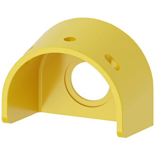 Protective collar for emergency stop mushroom pushbutton, 60 mm, 22 mm, yellow, plastic