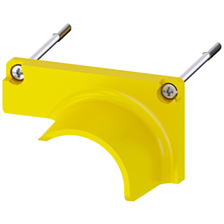Protective collar for emergency stop mushroom pushbutton, can be mounted, yellow, plastic