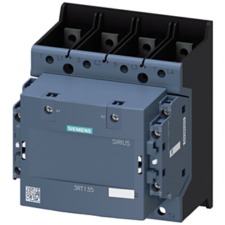 Contactor, AC-1, 200 A/400 V/40 °C, S6, 4-pole, 100-250 V AC/DC, 2 NO+2 NC