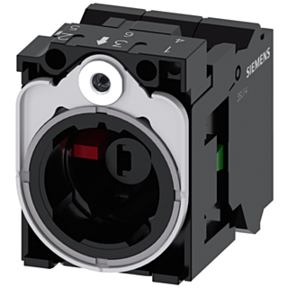 Holder for 3 modules, plastic/metal, 1 NO, 1 NC, LED module, red, 24 V AC/DC