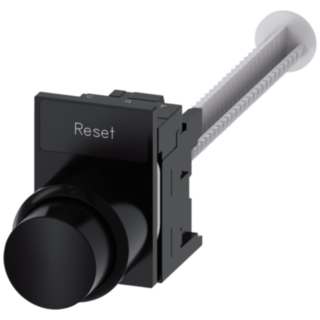 Pushbutton, with extended stroke (12 mm), 22 mm, round, plastic, black