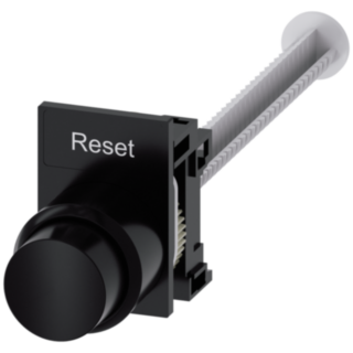 Pushbutton, with extended stroke (12 mm), 22 mm, round, plastic, black