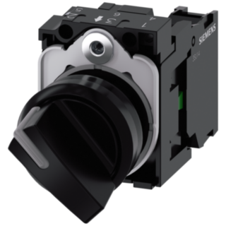 Toggle switch, illuminable, 22 mm, round, plastic, black, 1 NO