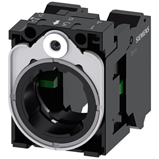 Holder for 3 modules, plastic/metal, 1 NO, 1 NO