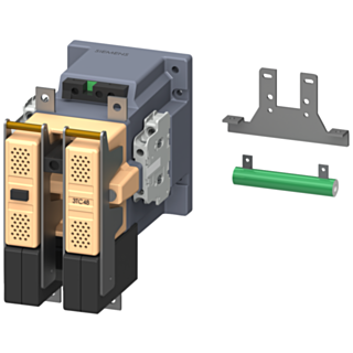 Contactor size 4, 2-pole DC-3 and 5, 75 A auxiliary switch 21 (2 NO + 1 NC) AC operation 24 V DC