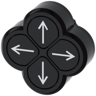 Quadruple pushbutton, 22 mm, round, plastic, black, pushbuttons, flat