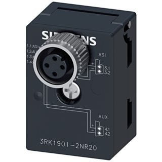 AS-Interface M12 branch U_ASI and Uaux, with M12 socket IP67/68/69K, max. 4 A