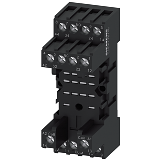 Base for relay with 4 change-over contacts