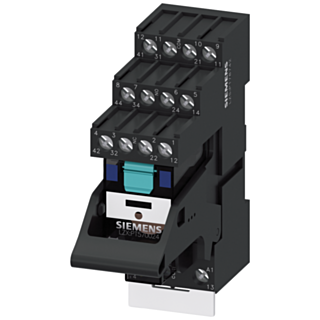 Plug-in relay complete unit 24 V DC, 4 change-over contacts LED module red base