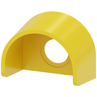Protective collar for emergency stop mushroom pushbutton, yellow, plastic