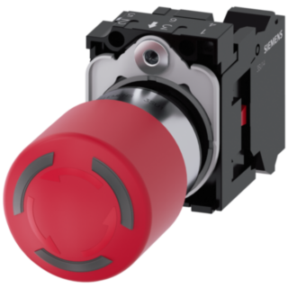 EMERGENCY STOP mushroom pushbutton, can be illuminated, 22 mm, round, metal, ...