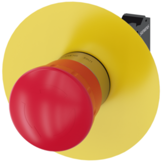 EMERGENCY STOP mushroom pushbutton, 22 mm, round, metal, shiny, red, 40 mm, positive latching, according to DIN EN ISO 13850, rotate-to-unlatch, wi...