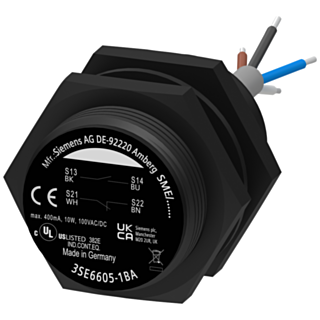 Magnetic switch contact block, round M30, contact blocks 1 NC/1 NO, 3 m cable