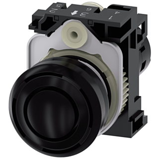 Acoustic signal device, 22 mm, round, plastic, black, continuous tone 2.4 kHz, 24 V AC/DC