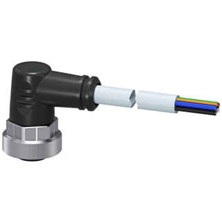 Power line, 3 m, 1x 7/8" angled, 1.5 mm², socket, 5-pole, 24 V