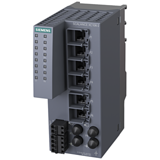 SIPLUS NET SCALANCE XC106-2, unmanaged switch, 6x RJ45, 2x MM ST/BFOC