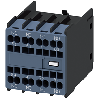 Auxiliary switch, 2 NO+2 NC, current path 1 NO, 1 NC, 1 NC, 1 NO, for contactor relays, S00