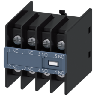 Auxiliary switch 2 NO+2 NC, current paths: 1 NC, 1 NC, 1 NO, 1 NO, 3RT2,.1/.2,.1/.2,.3/.4,.3/.4