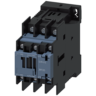Contactor, AC-3e, 25 A/11 kW/400 V, 3-pole, 24 V DC, 1 NO+1 NC, ring cable connection