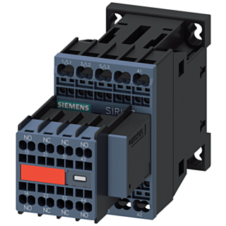 Contactor, AC-3e, 7 A/3 kW/400 V, 3-pole, 110 V AC/50 Hz, 120 V AC/60 Hz, 2 NO+2 NC, spring-type terminal