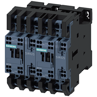 Reversing contactor assembly AC-3, 5.5 kW/400 V 24 V DC 3-pole S0