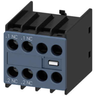 Auxiliary switch 2 NC current paths: 1 NC, 1 NC for contactor relays/motor contactors S00/S0