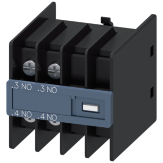 Auxiliary switch 2 NO, current paths: 1 NO, 1 NO, 3RT2,.3/.4,.3/.4