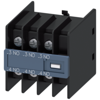 Auxiliary switch 3 NO, current paths: 1 NO, 1 NO, 1 NO, 3RT2,.3/.4,.3/.4,.3/.4