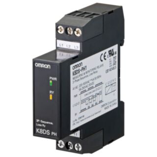 Monitoring relay 17.5mm wide, simultanious monitoring of phase sequence and loss in 3phase 3wire systems, One SPDT