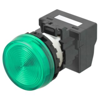 M22N Indicator, Plastic flat, Green, Green, 6 VDC, push-in terminal