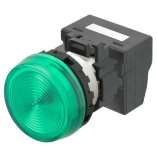 M22N Indicator, Plastic flat, Green, Green, 12 V, push-in terminal
