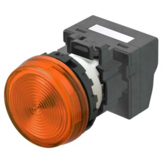 Voyant M22N, plastique plat, orange, orange, 12 V, bornier à ressort