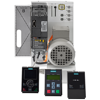 SINAMICS G120C training case PROFINET in compact design. Components: SINAMICS G120C, 0.55 kW, IOP-2 and BOP-2 and one SIMOTICS asynchronous motor S...