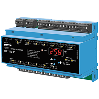 RTD unit with 12 temperature measuring inputs PT100, for DIN-rail mounting. F...