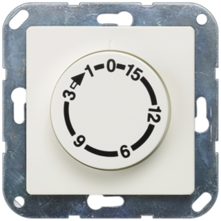 DELTA i-system time switch with 15 min runtime, 2-pole, titanium white