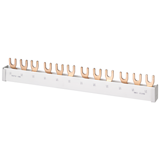 Fork-type busbar with touch protection, 1-phase 16 mm2, 56 MW