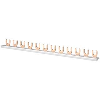 Fork-type busbar with touch protection, 1-phase 16 mm2, 12 MW