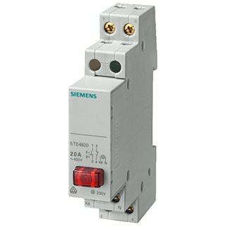 Pushbutton, 1 NO/1 NC 20 A, 1 button red, LED 230 V