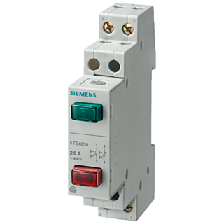 Pushbutton, 1NO+1NC 20 A, 2 buttons red green