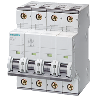 Miniature circuit breaker 400 V 10 kA, 4-pole, B, 80 A, D=70 mm
