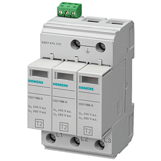Surge arrester type 2, UC 600 V AC, protective modules, plug-in 3-pole, 3+0