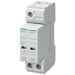 Surge arrester type 2, requirement class C, UC 350 V protective modules