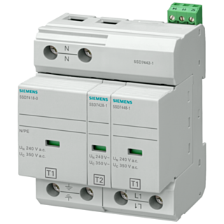 Combination surge arrester type 1+2 requirement class B+C, UC 350 V protective modules, plug-in